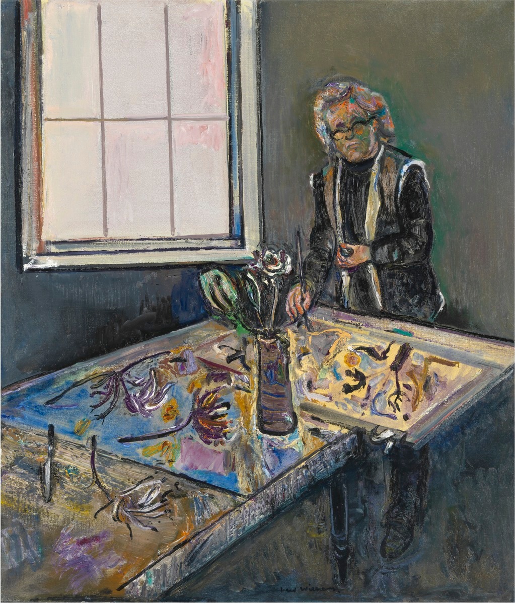 Clifton Pugh painting in the studio, National Portrait Gallery