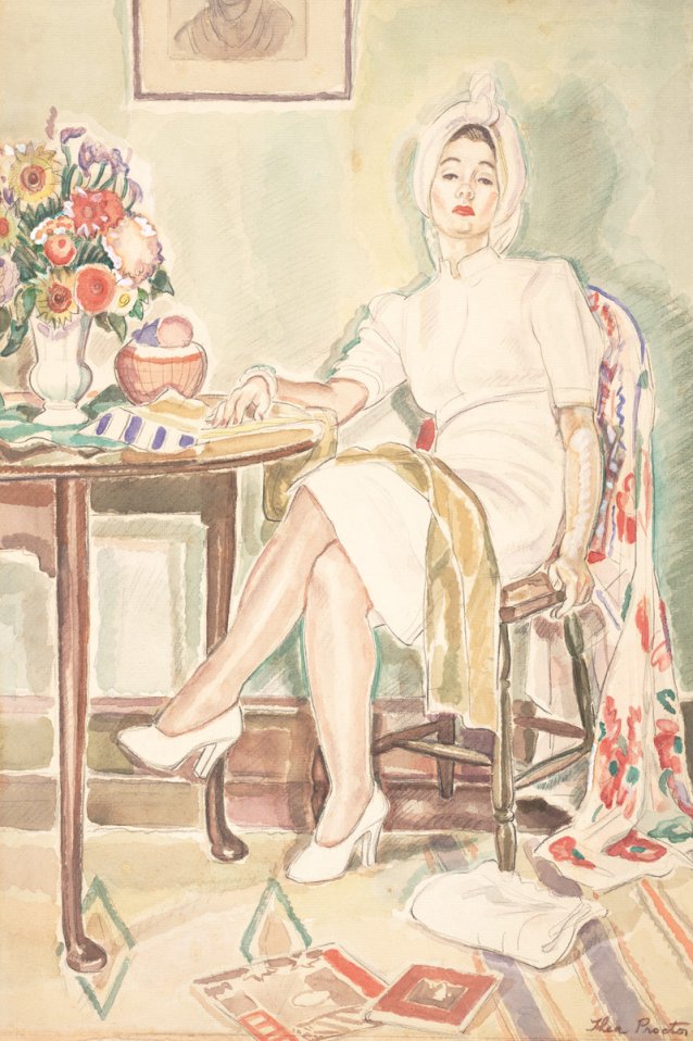 Woman in white, c. 1942 by Thea Proctor