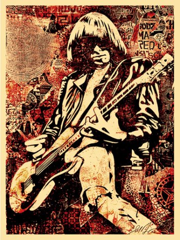 Johnny Ramone (Red), 2008 by Shepard Fairey