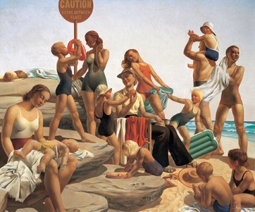 Australian Beach Scene, 1938-40 by Freda Robertshaw