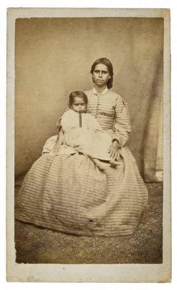 Unidentified woman and child of Poonindie Aboriginal Mission, 
South Australia, c. 1850s