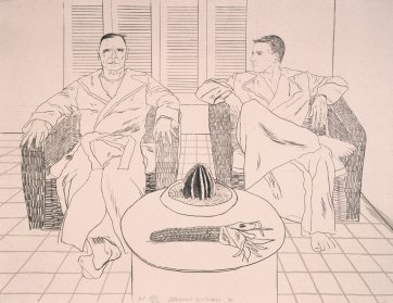 Christopher Isherwood and Don Bachardy, 1976 by David Hockney