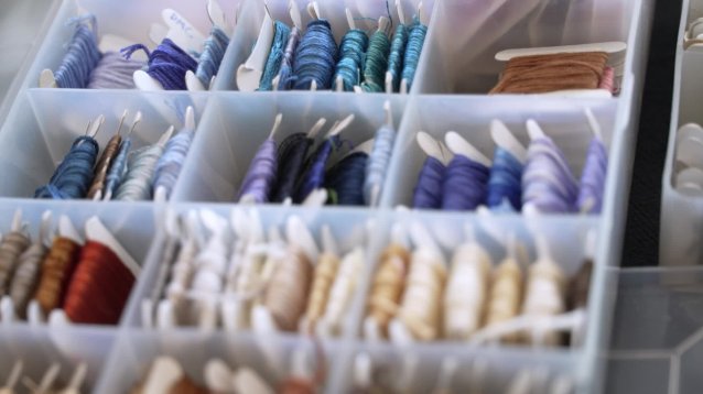 Details from the sewing workshops, National Portrait Gallery, Canberra