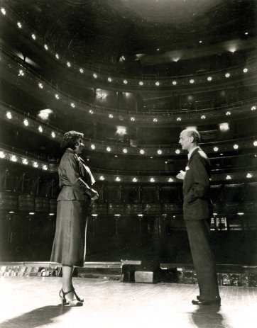 Marian Anderson and Sir Rudolf Bing at the Metropolitan Opera House, New York City
