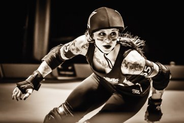 Suzy Hotrod, Gotham Girls Roller Derby during ‘Roller Derby Extreme’ at Allphones Arena, Sydney 2012 by Kim Lee