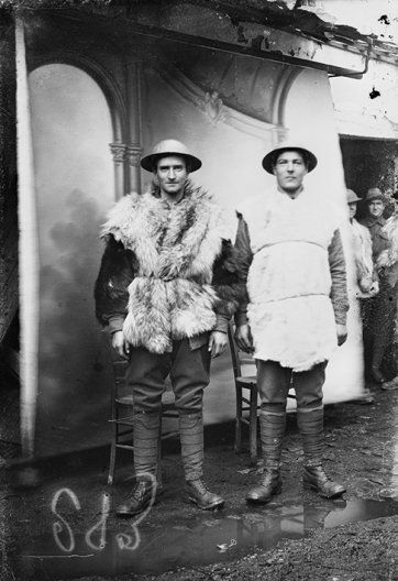 Possibly Private Frederick Johnson (right) with unknown Australian soldier in Vignacourt, France c. 1916-17 by Louis Thuillier
