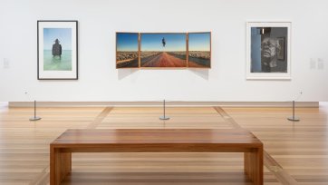 Gallery Three, April 2025. Warwick Thornton 2019, Susan Stitt ACS. © Susan Stitt ACS. Eric 2020, Amos Gebhardt. © Amos Gebhardt. Men of High Degree: Kev Carmody (Bundjalung/Lama Lama Peoples) 2023, Brenda L Croft, Prue Hazelgrove and Richard Crampton. © Brenda L Croft/Copyright Agency, 2024.