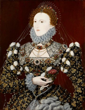 Queen Elizabeth I, c. 1575  associated with Nicholas Hilliard
