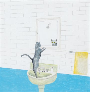 Cat at mirror, 2015 by Noel McKenna
Mark and Louise Nelson