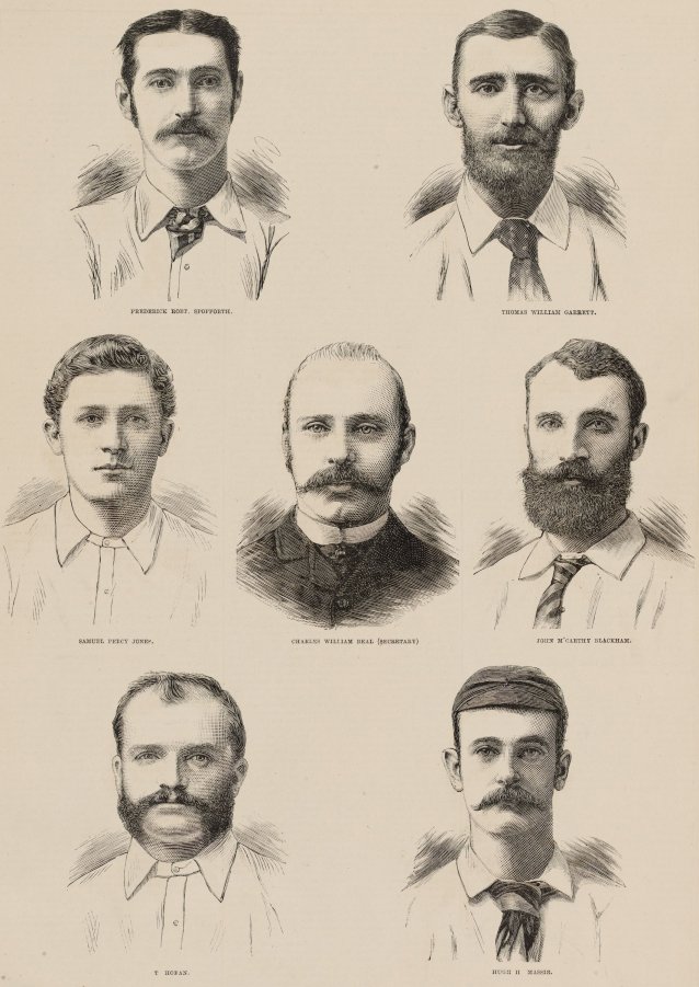 'The Australian Cricketers' from The Illustrated Sporting and Dramatic News June 1882, page 1, 1882