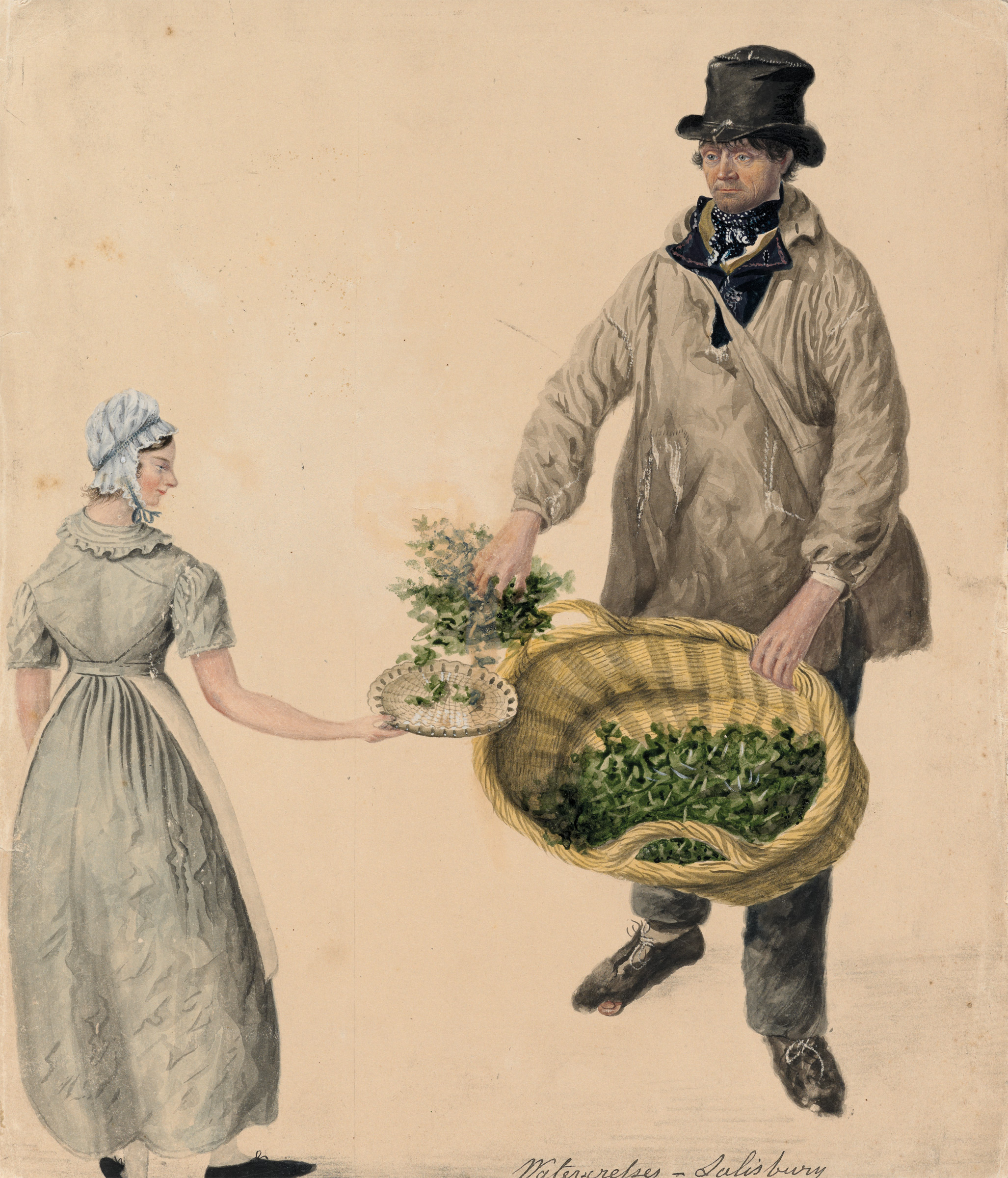 Selling watercress, Salisbury by John Dempsey