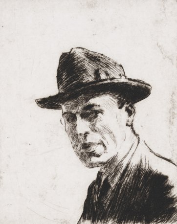 Self Portrait with Hat, c. 1918 by Edward Hopper