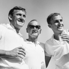 Tony Roche, Harry Hopman and John Newcombe