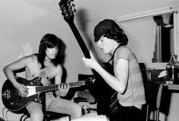 Malcolm and Angus Young, AC/DC, 1976 Bob King