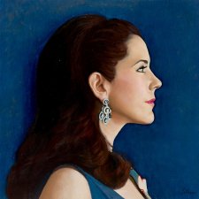 Study for commissioned portrait of HRH Crown Princess Mary of Denmark (profile head study)