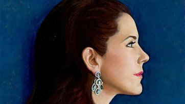 Study for commissioned portrait of HRH Crown Princess Mary of Denmark (profile head study)