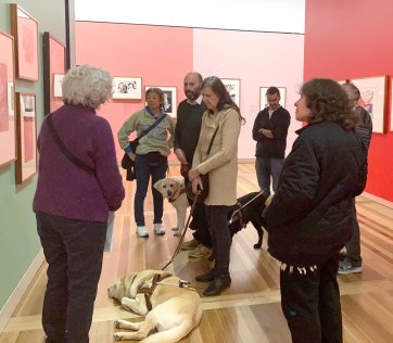 Participants on an audio description tour