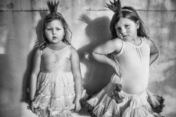 Sisters Isla and Elki role-play as princesses, 2015 by Natalie Grono
