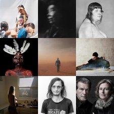 Nine square images of previous National Photographic Portrait Prize winners
