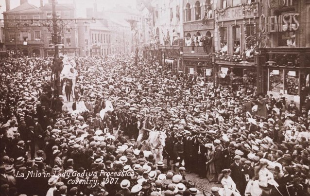 La Milo in Lady Godiva procession, Coventry, 1907