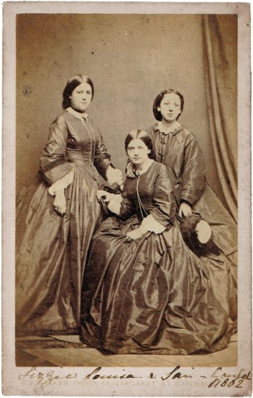 Studio photograph of Lizzie (Eliza) Louisa and Sai (Sarah) Gould, 1862