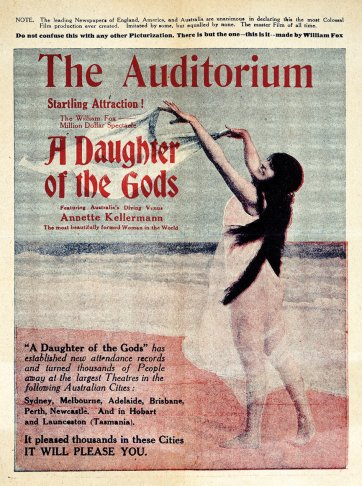 Cinema advertisement for A Daughter of the Gods, c. 1917