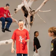 Children viewing the Andy Griffiths artwork in Gallery 7