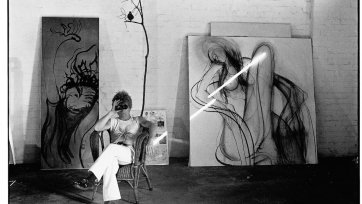 Brett Whiteley with binoculars