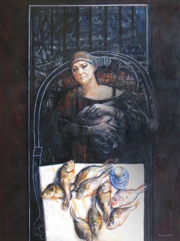 Self portrait as Sarah Wisse, Transported, 1996 by Margaret Woodward Self portrait as Sarah Wisse, Transported, 1996 by Margaret Woodward