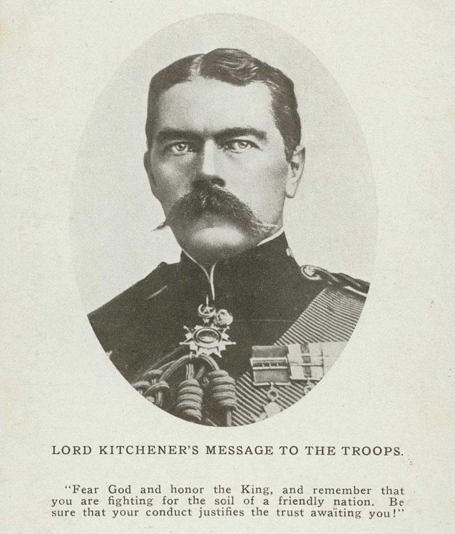 Lord Kitchener's message to the troops, c. 1914–18