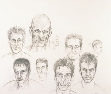 Preparatory study for 'Nothing's as precious as a hole in the ground'. Head studies, 2001 by eX de Medici Preparatory study for 'Nothing's as precious as a hole in the ground'. Head studies, 2001 by eX de Medici
