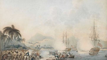 View of Owhyhee in the Sandwich Islands in the south Seas (The Death of Cook)