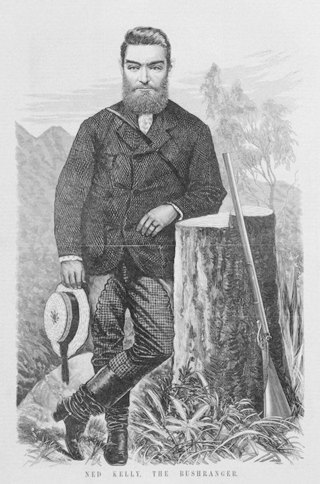 Ned Kelly the Bushranger (from The Australasian Sketcher, 7 August 1880)