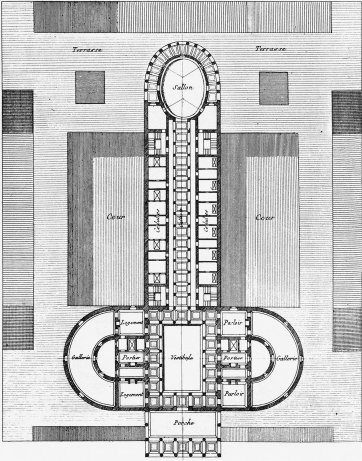 Floor Plan – Oikema House of Pleasure, Chaux, France Architect: Claude-Nicolas Ledoux; completed 1780