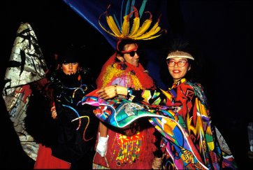 Linda Jackson, Peter Tully and Jenny Kee at the opening of the National Gallery of Australia, 1982 William Yang