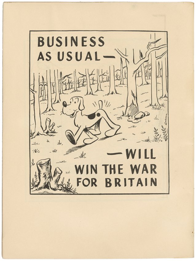 Internal page of ‘Business as Usual’ from Snifter's war effort: proceeds to purchase ambulance for the A.I.F. 1946