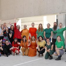 National Portrait Gallery staff creating a rainbow for WorldPride 2023