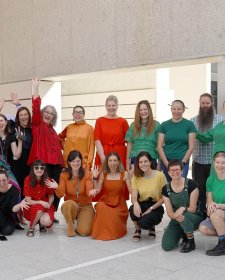 National Portrait Gallery staff creating a rainbow for WorldPride 2023