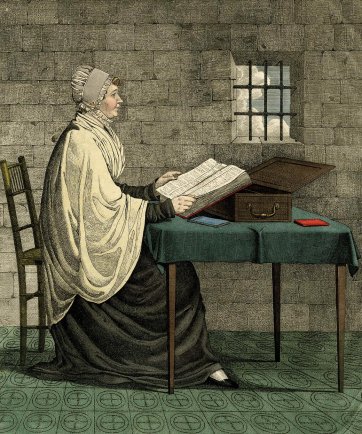 In prison and ye came unto me [Portrait of Elizabeth Fry, Newgate Prison], 1820 by Richard Dighton