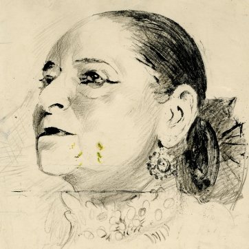 Study for portrait of Helena Rubinstein by Graham Sutherland