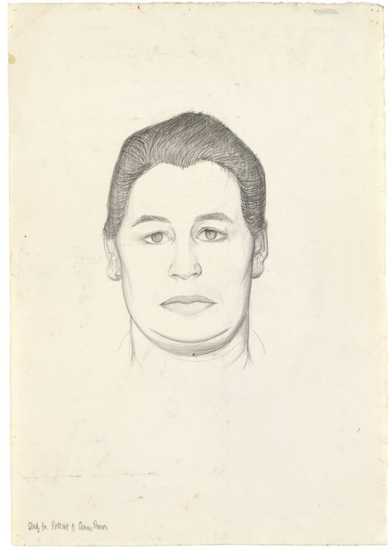 Study for portrait of Anne Purves, c.1958