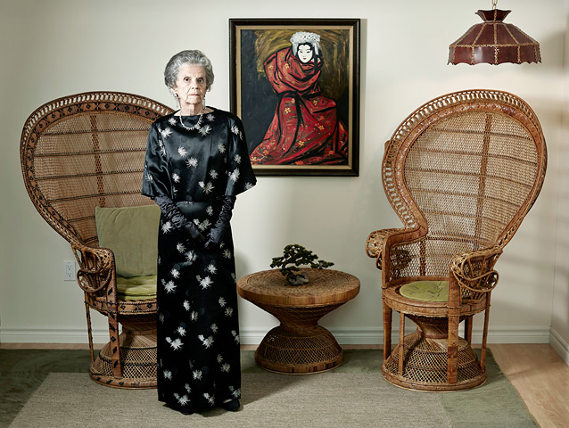 Catherine in black silk gown, 2014
