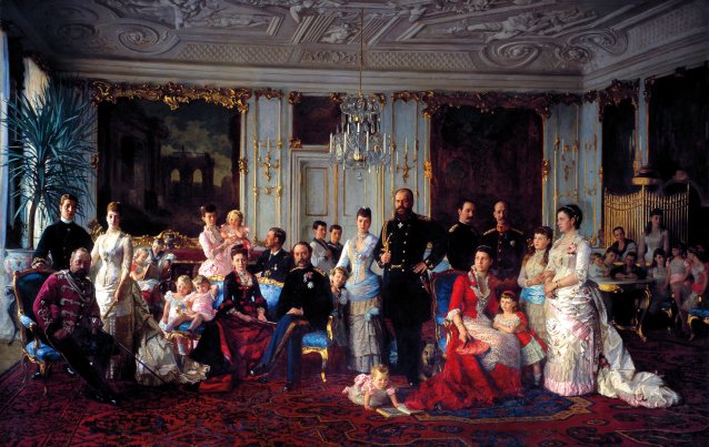 Christian IX and his family in the Garden Room at Fredensborg, 1883