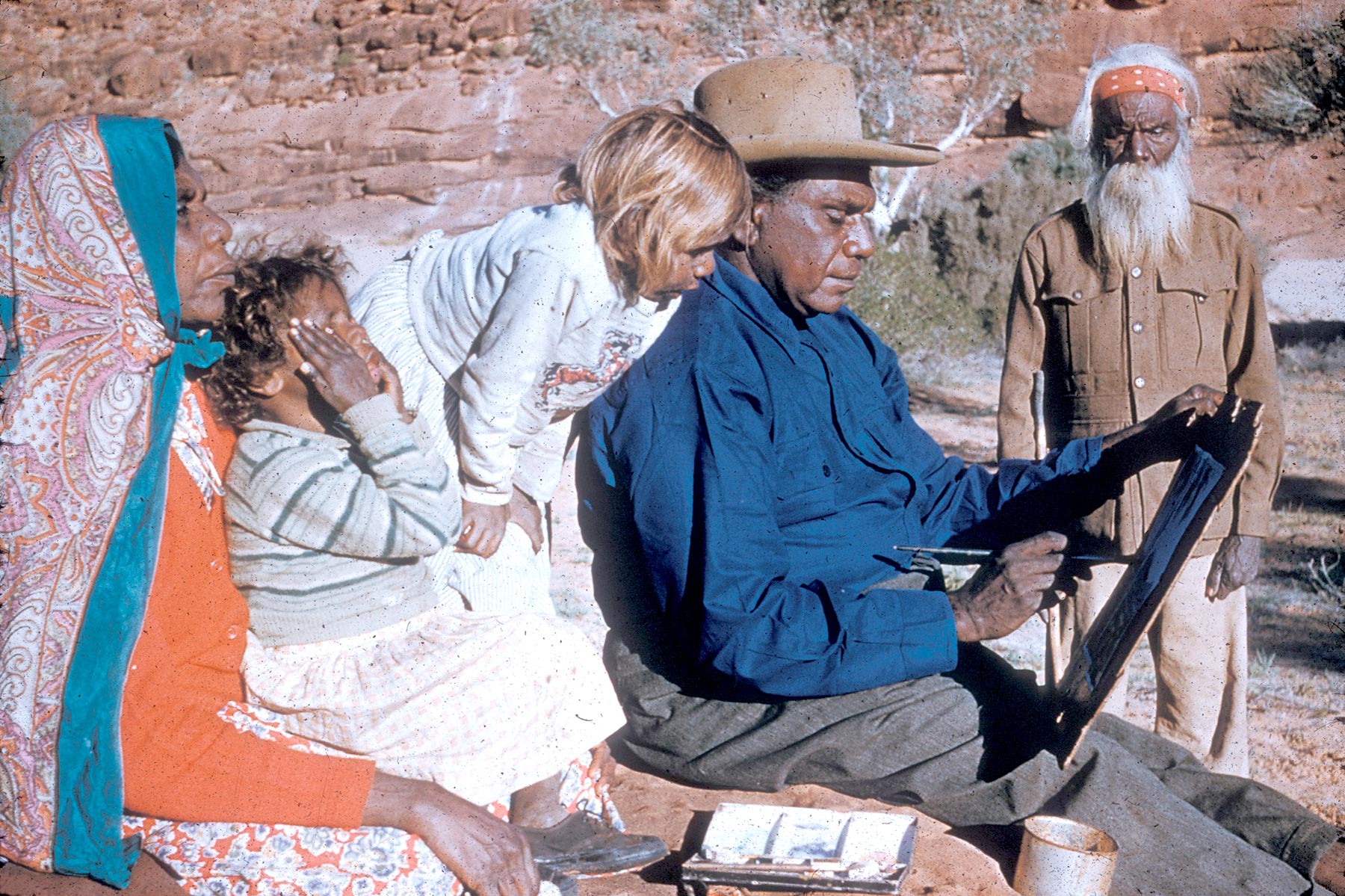 Albert Namatjira with family, c. 1955 Pastor S.O. Gross