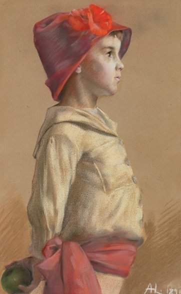 Boy with an apple, 1891 by Arthur Loureiro (1853–1932)