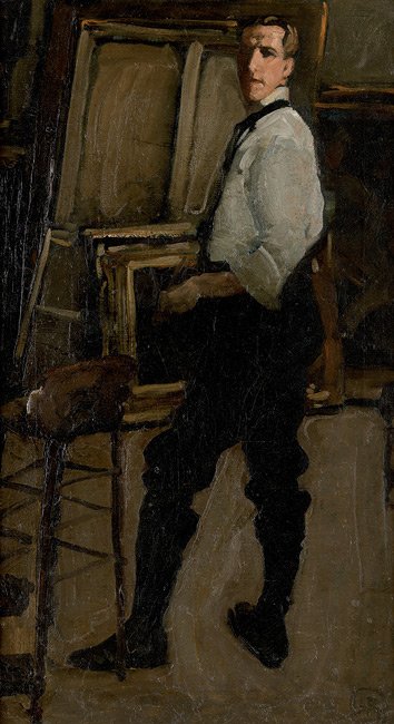 Self portrait (Full Length in front of Easel), 1901–2