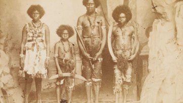 Australian Aborigines in R.A. Cunningham's touring company, Dusseldorf, Germany