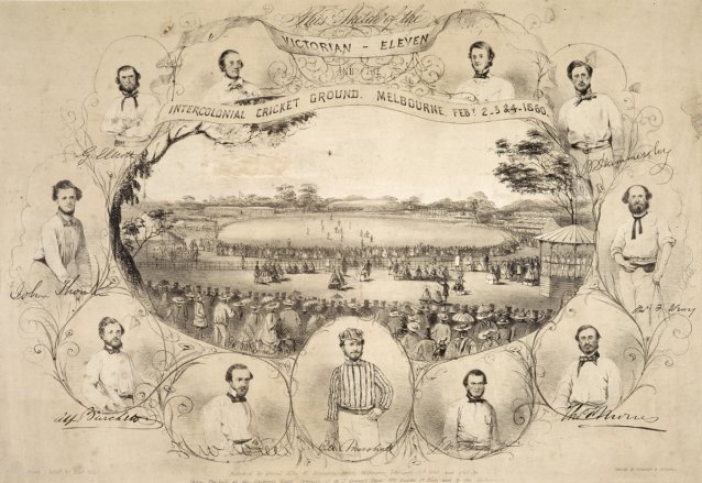 Sketch of the Victorian Eleven and the Intercolonial Cricket Ground, 1860