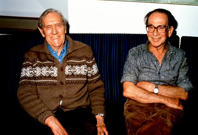 Patrick White and Manoly Lascaris at their home in Martin Road, 1985