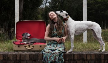 Melanie and sighthounds, 2016 by Christopher Pearce